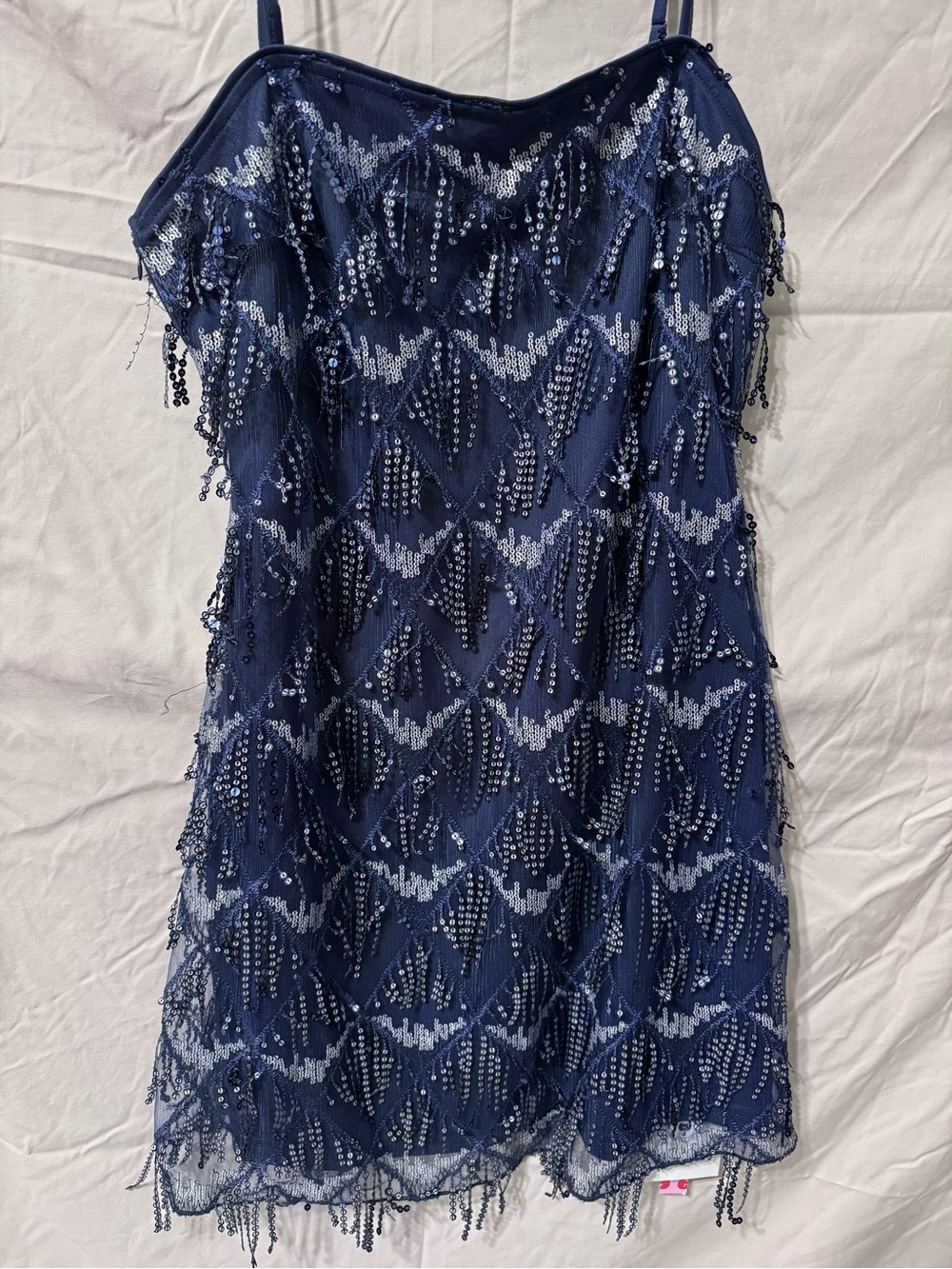 Cider Navy Blue Sequin Mini Dress